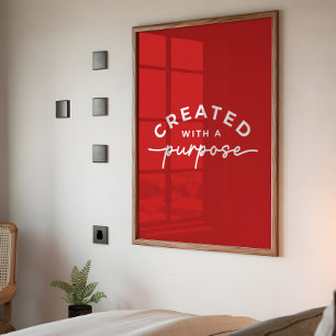 Red Elegant Christian Quote  Poster