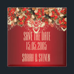 Red Elegant Christmas Wishes Save the date Magnet<br><div class="desc">Romantic Save the date Magnet Save the date with this beautiful and elegant magnet.</div>