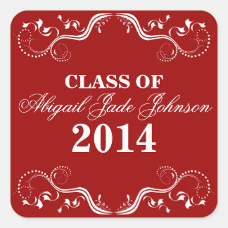 RED ELEGANT CLASS OF 201? STICKERS