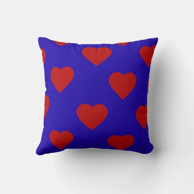 Red Elegant Cute Cosy Modern Romantic Chic Heart Cushion (Back)