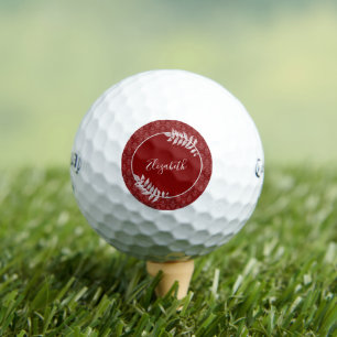 Red Elegant Damask Golf Balls