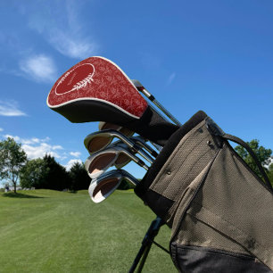 Red Elegant Damask Golf Head Cover