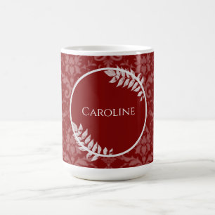 Red Elegant Damask Personalised Coffee Mug