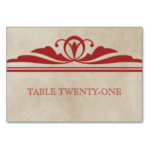 Red Elegant Deco Table Card