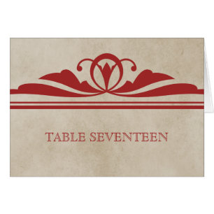 Red Elegant Deco Table Number Card