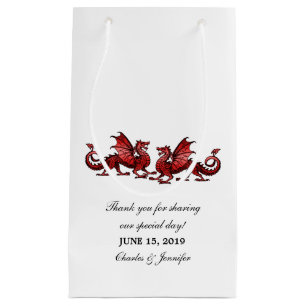 Red Elegant Dragons Wedding Gift Bag
