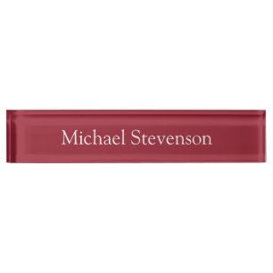 Red Elegant Modern Stylish Business Nameplate
