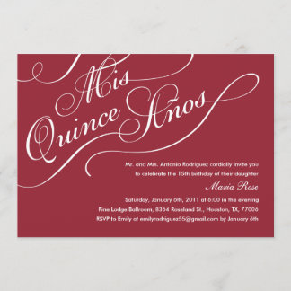 Red Elegant Quinceanera Invitations