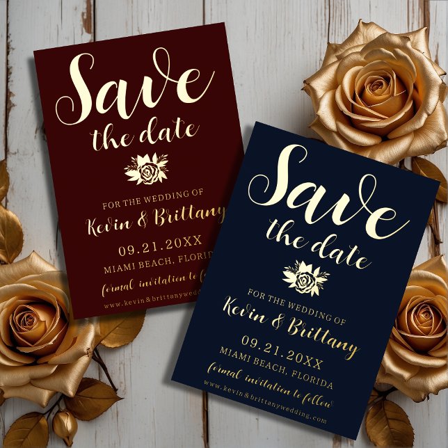 red,elegant rose save the date foil invitation (Creator Uploaded)