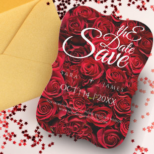 Red Elegant  Save The Date Card