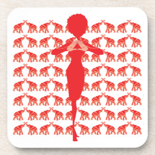 Red Elephant Cork Coaster