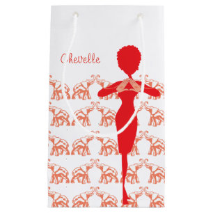 Red Elephant Girly illustration Small Gift Bag