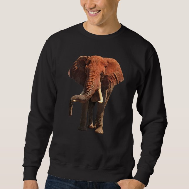 Red Elephant in Kenya Africa Sweatshirt (Front)