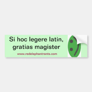 Red Elephant Latin Bumper Sticker