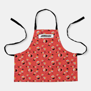 Red Elmo Faces Pattern Apron