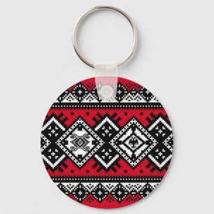 Red Embroidery Key Ring