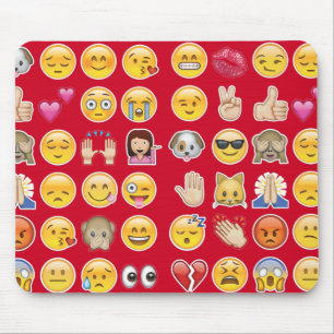 red emoji mouse pad