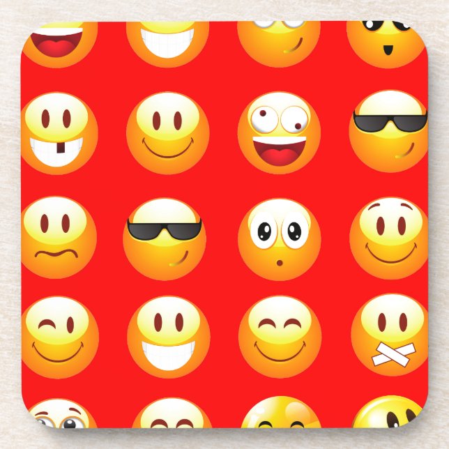 red emojis coaster (Front)