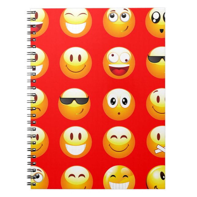 red emojis spiral notebook (Front)