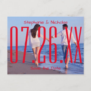 Red Empire Date & Photo - Save the Date Postcard