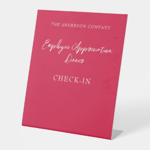 Red Employee Appreciation Event  Pedestal Sign