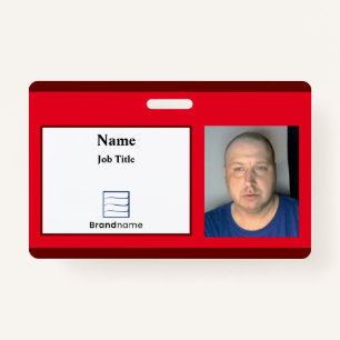 Red Employee ID Badge