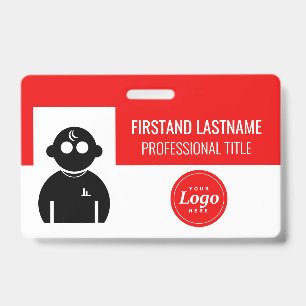 Red Employee ID Badge