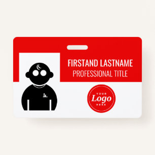 Red Employee ID Badge