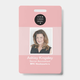 Red Employee Photo Badge Corporate Security ID Badge
