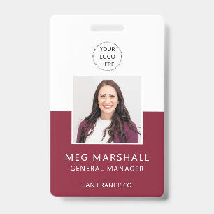 Red Employee Photo ID Logo Company Security Badge