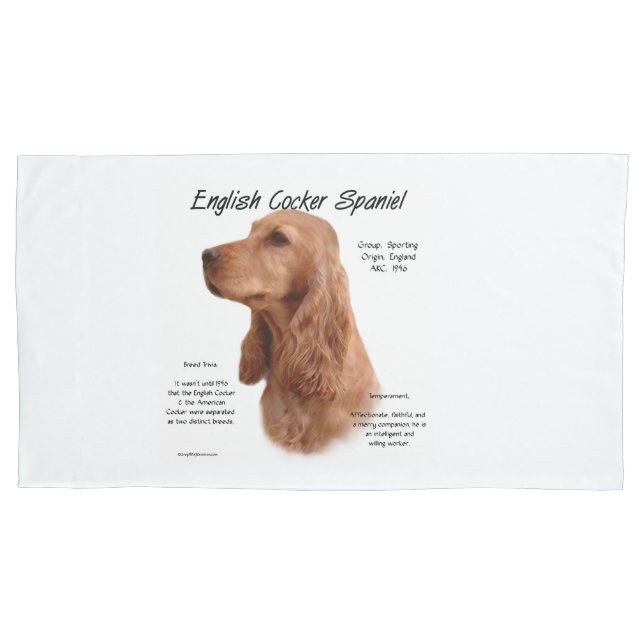 Red English Cocker Spaniel History  Pillowcase (Front)