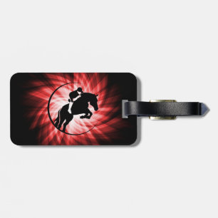 Red Equestrian Luggage Tag