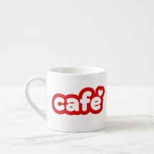 Red Espresso "Café" Mug with Heart Detail