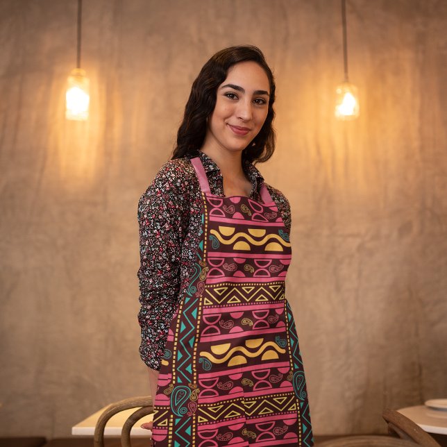 Red Ethnic Aztec Apron (Creator Uploaded)