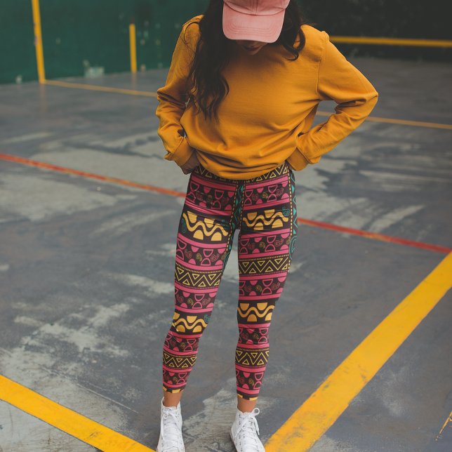 red ethnic aztec leggings (Creator Uploaded)