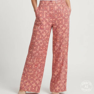 Red Ethnic Bohemian Arabesque Geometric Pattern Fabric