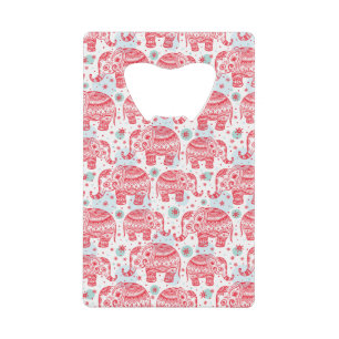 Red Ethnic Elephant Pattern