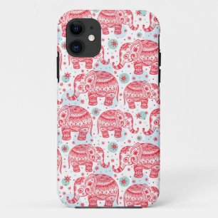 Red Ethnic Elephant Pattern Case-Mate iPhone Case
