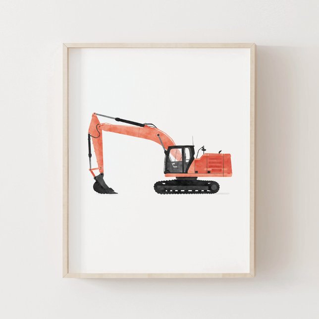 Red Excavator Contruction Kids Room Decor (Creator Uploaded)