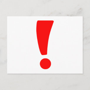 Red exclamation point postcard