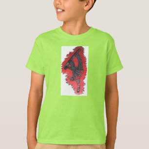 Red explosion boys snowboarder tee