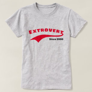 Red Extrovert Typography Swoosh Custom Date T-Shirt