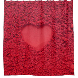 Red Eye Shadow Heart: Matte Cosmetic Texture Shower Curtain