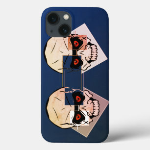 Red eye skull and square iPhone 13 case