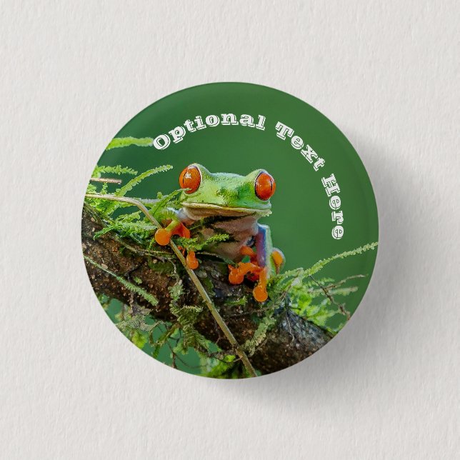 Red Eye Tree Frog on a branch 3 Cm Round Badge (Front)