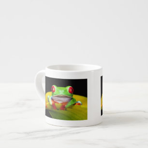 Red Eye Treefrog, Agalychinis callidryas, Native Espresso Cup
