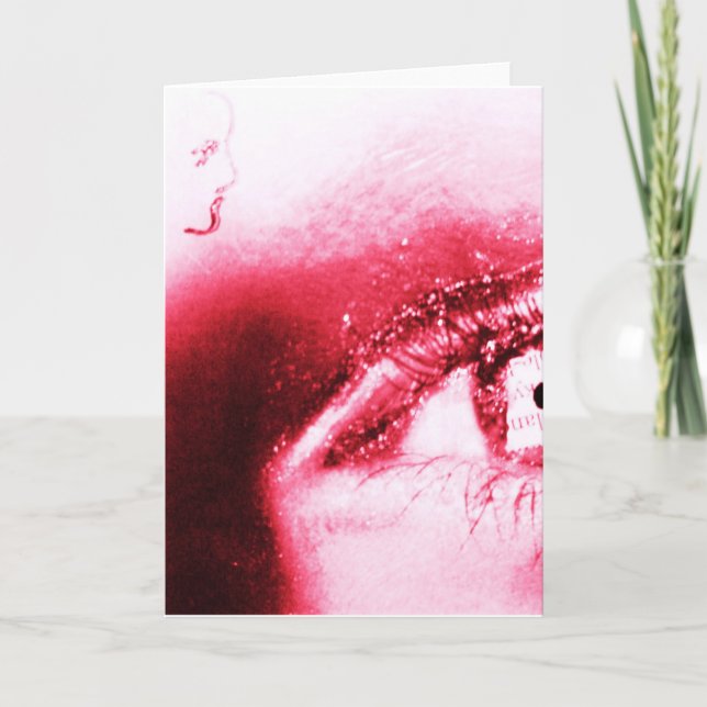 Red Eye With Girl Holiday Card (Front)