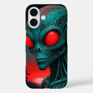 Red eyed alien iPhone 16 phone case 