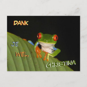 Red Eyed Gaudy Night Frog Cust. Thank You Postcard