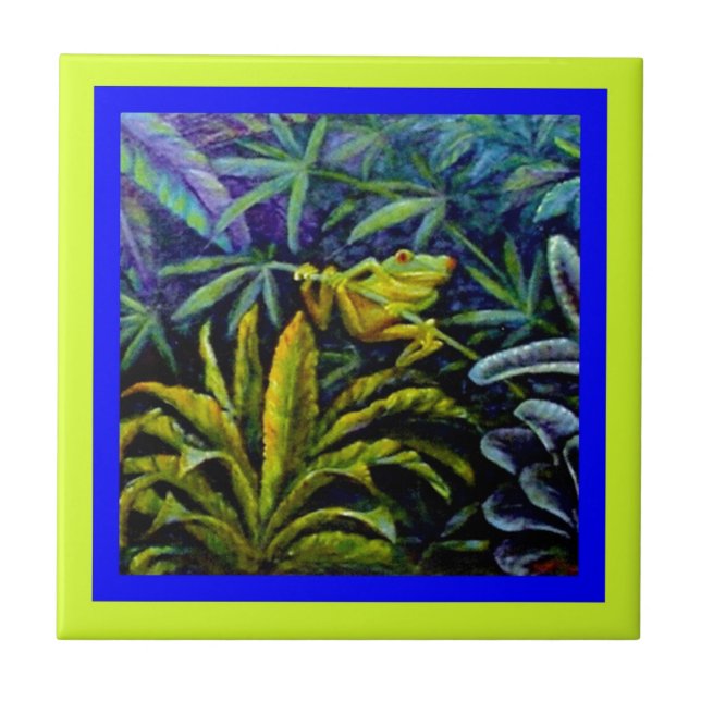 Red Eyed Golden Tree Frog by sharles Tile (Front)